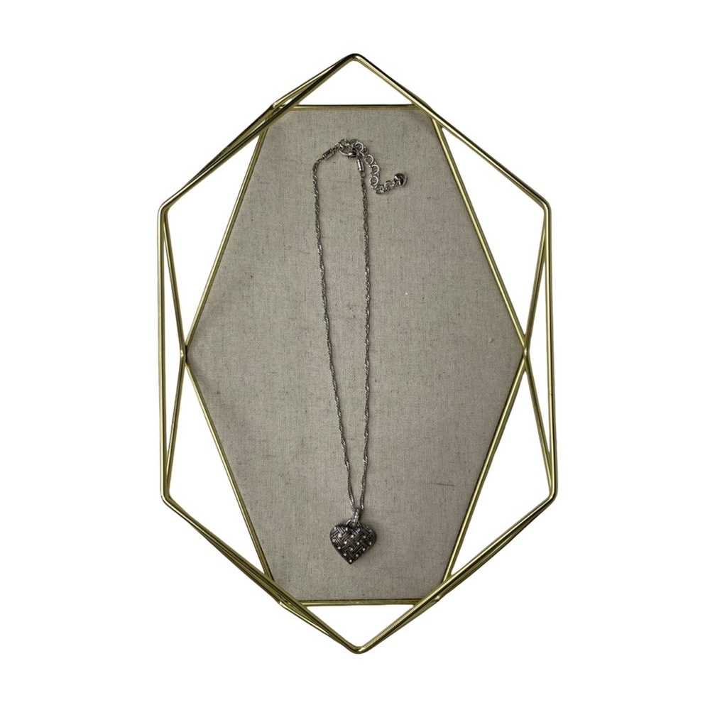 NWOT Brighton |‎ Diamond Lace Silver Tone Clear Crystals Reversible Necklace 16”